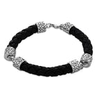 Rhodium Overlay Sterling Silver Bracelet (Size - 8.5),  Silver Wt. 25.4 Gms