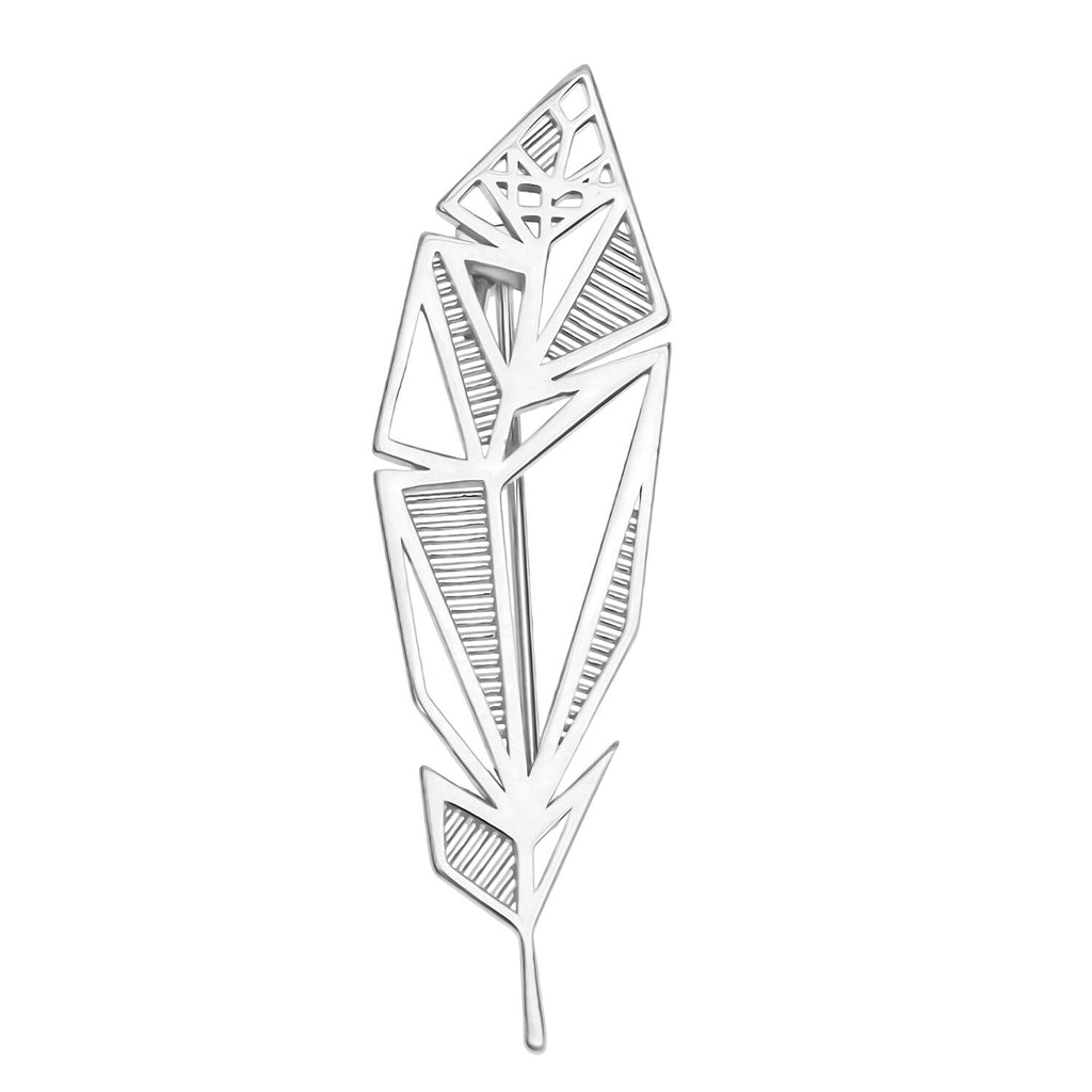 Rhodium Overlay Sterling Silver Brooch, Silver Wt. 4.09 Gms.