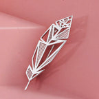 Rhodium Overlay Sterling Silver Brooch, Silver Wt. 4.09 Gms.