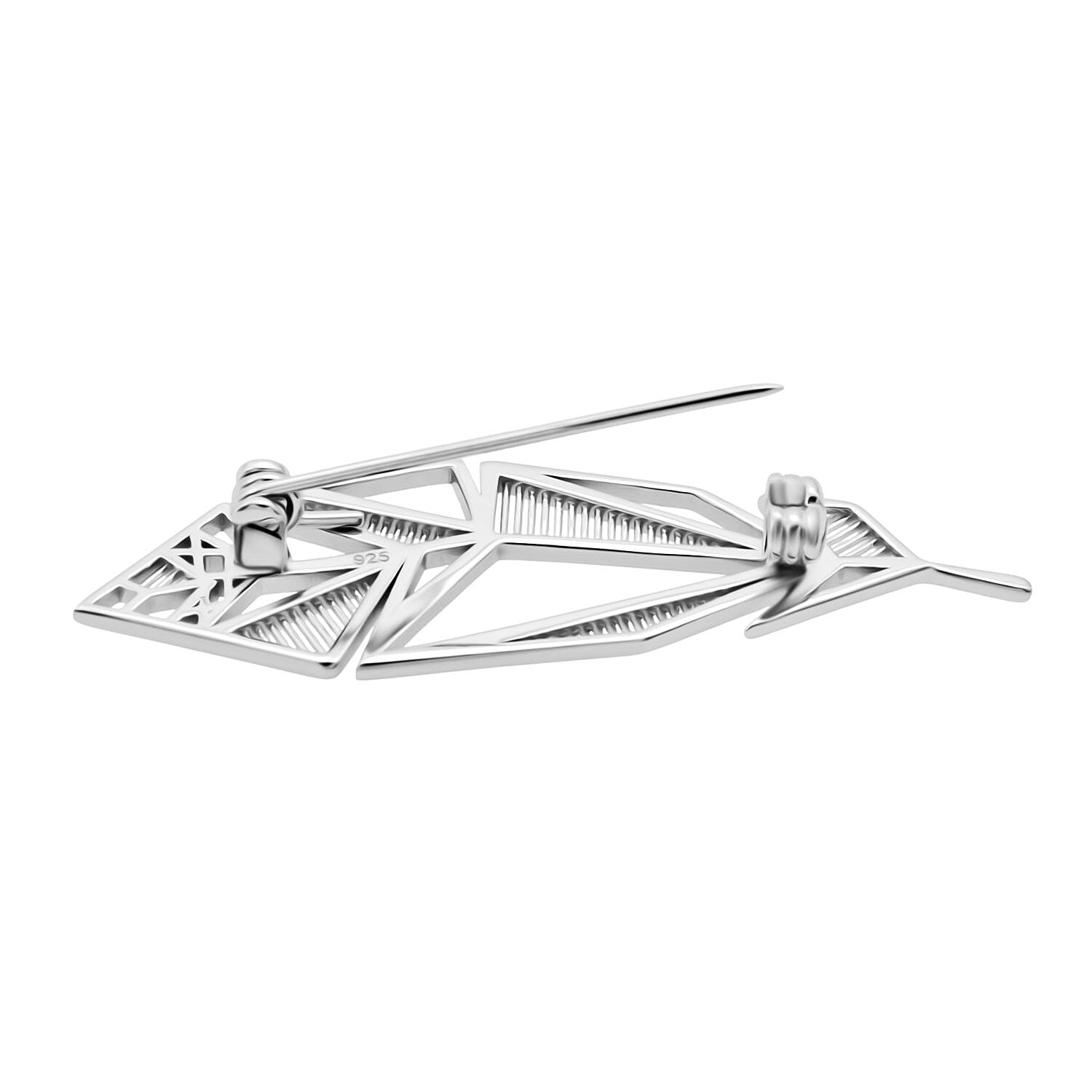 Treasure of Siam - Rhodium Overlay Sterling Silver Brooch, Silver Wt. 4.09 Gms. 8239338 3
