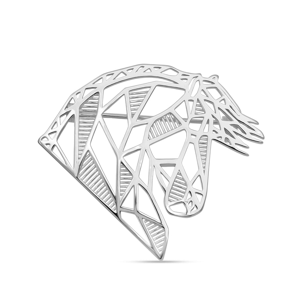Rhodium Overlay Sterling Silver Brooch, Silver Wt. 5.75 Gms.