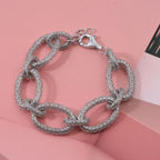 Treasure Of Siam- Rhodium Overlay Sterling Silver (Size 7 - 1) with Lobster Clasp