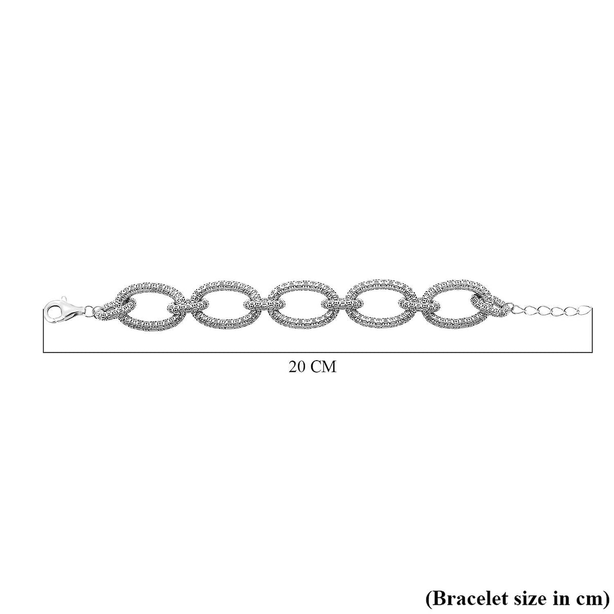 Treasure of Siam - Sterling Silver Openwork Link Bracelet (Size 7 + 1-inch Ext) with Lobster Clasp in Rhodium Plating 8239340 3