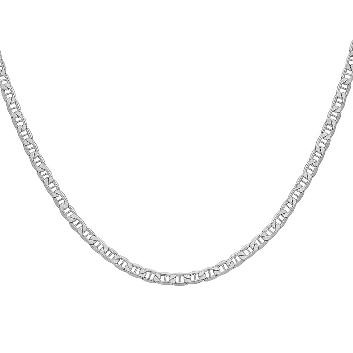 Sterling Silver Rhodium Plated Flat Rambo Chain 16 Inch 7618357 2