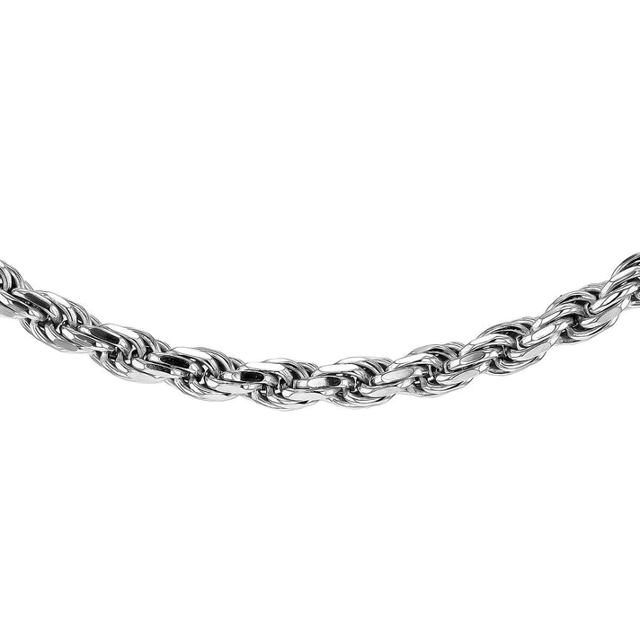 Sterling Silver Rhodium Plated Solid Diamond Cut Rope Chain 18 Inch 7317677 1