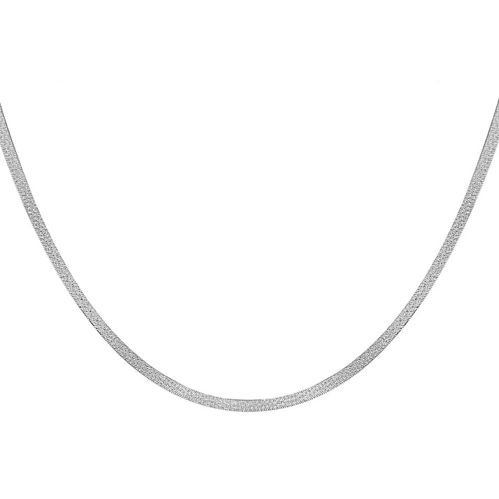 Sterling Silver Rhodium Plated Textured Herringbone Chain 18 Inch 7618650 1
