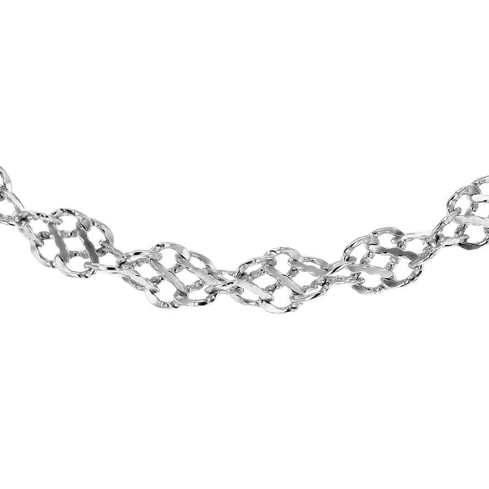Sterling Silver Rhodium Plated 5mm Twisted Double Curb Chain 18 Inch 7607283 1