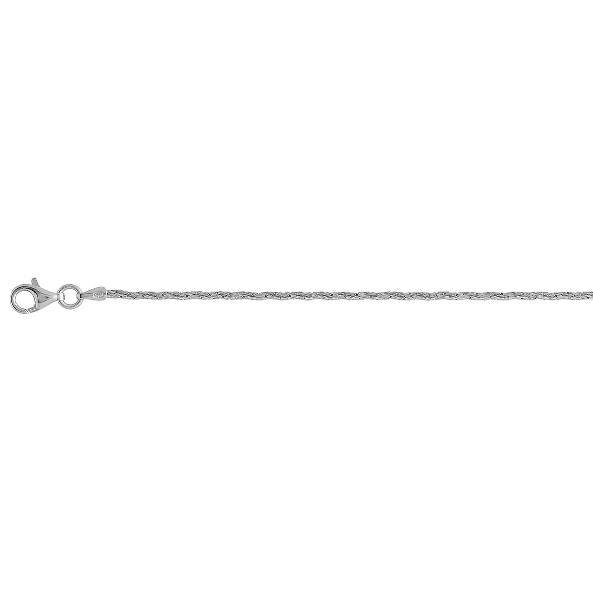 Rhodium Overlay Sterling Silver Rope necklace (Size - 18) with Lobster Clasp Silver 7969186 0