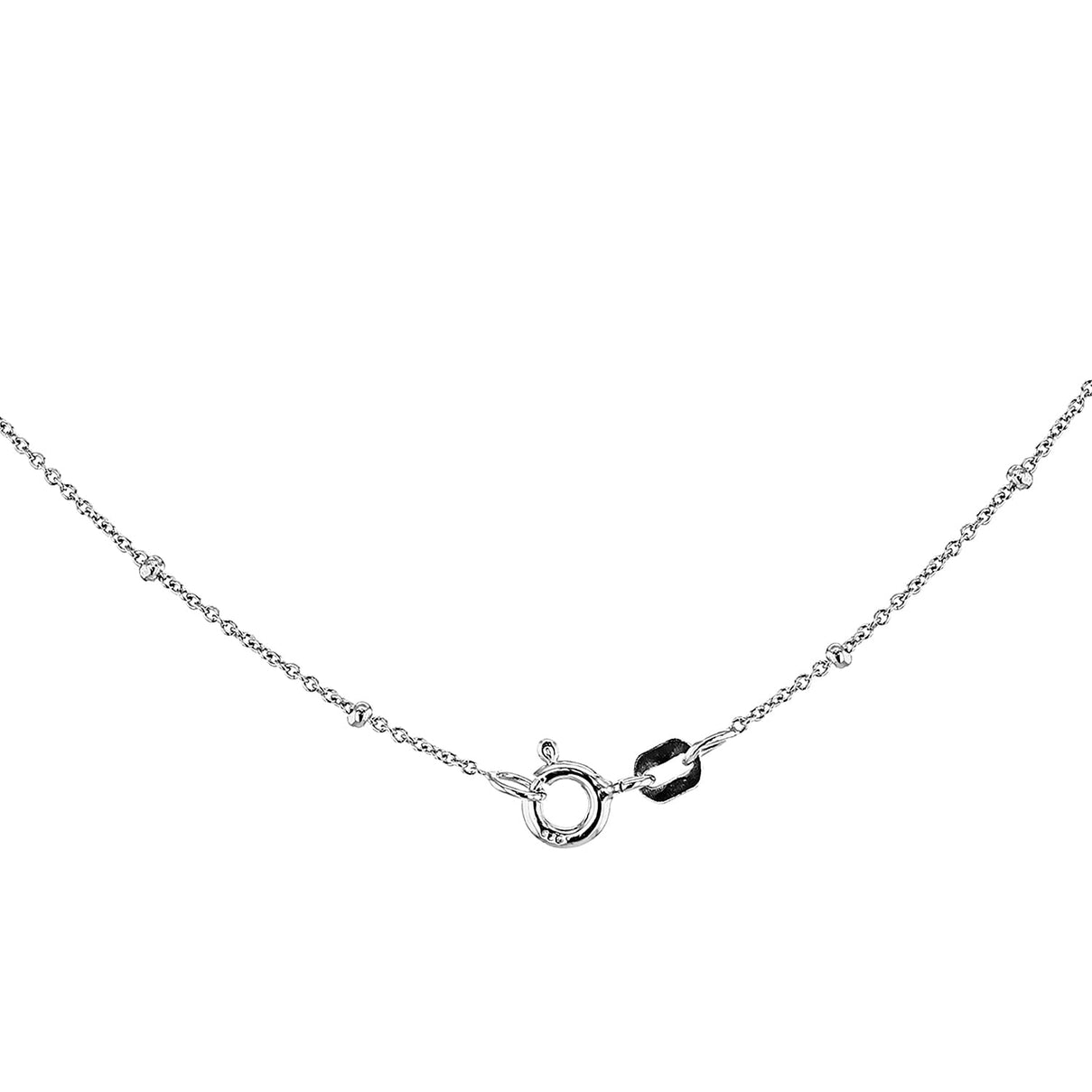 Sterling Silver Rhodium Plated 1.5mm Ball and Trace Chain 18 Inch 7607328 2