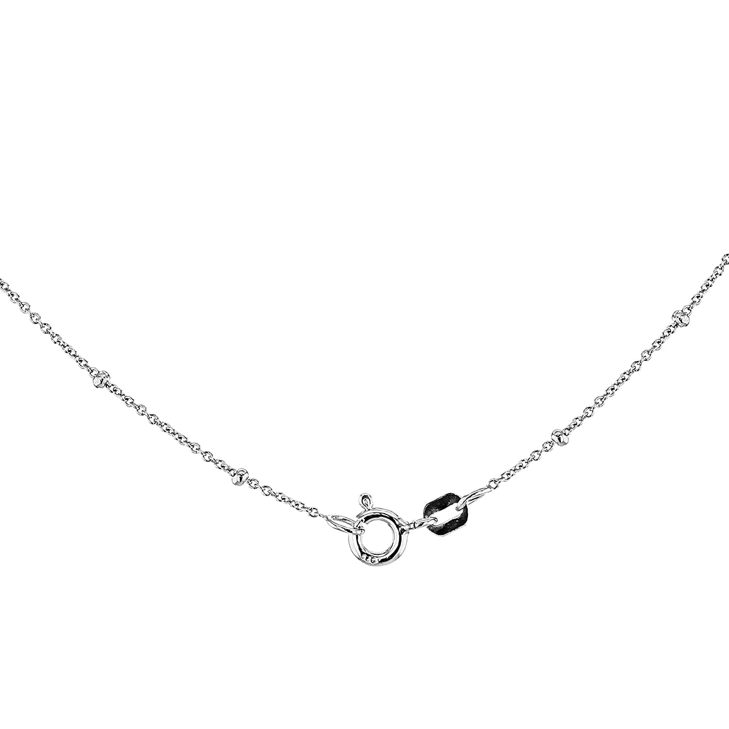 Sterling Silver Rhodium Plated 1.5mm Ball and Trace Chain 18 Inch 7607328 2