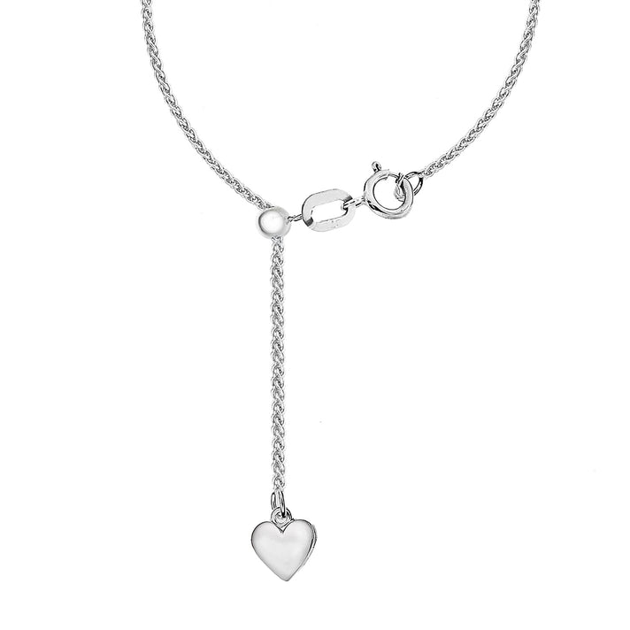 Sterling Silver Rhodium Plated Adjustable Spiga Slider Chain 18 Inch 7620041 2