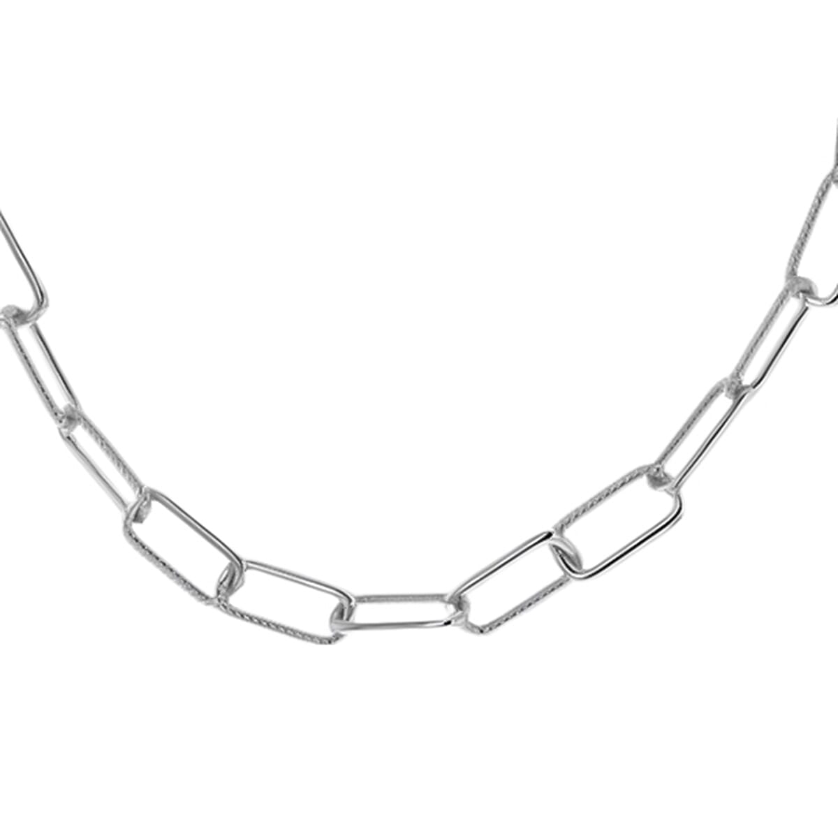 Rhodium Overlay Sterling Silver Twist Link Chain 18 Inch 7688135 1