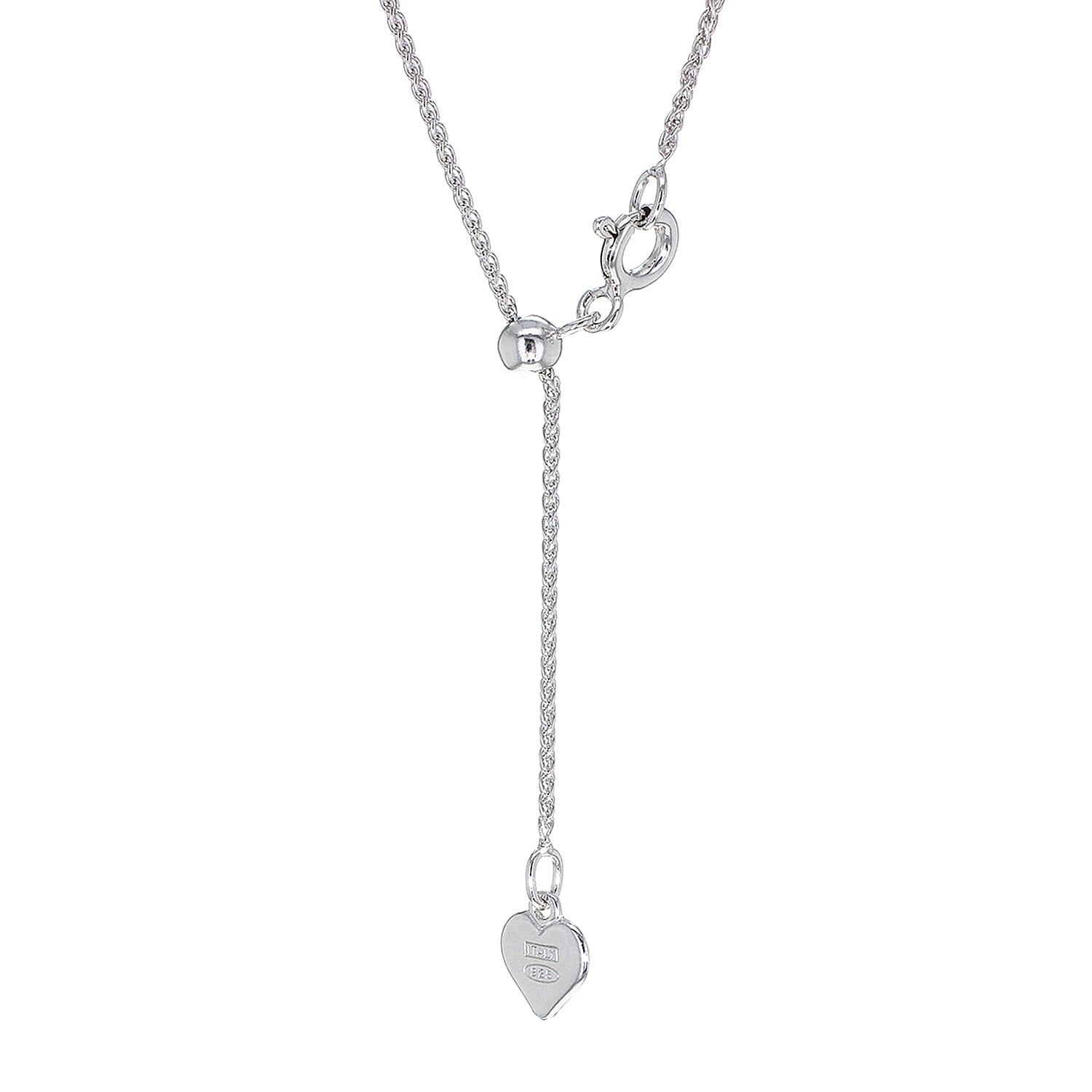 Sterling Silver Rhodium Plated Adjustable Spiga Slider Chain 20 Inch 7620048 2