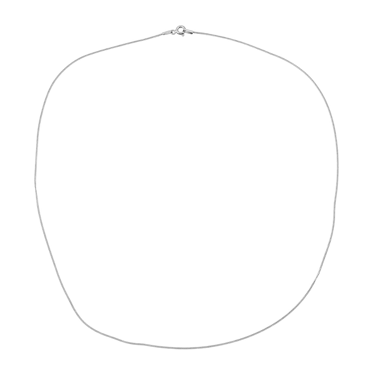 Close Out Deal - Rhodium Overlay Sterling Silver 0.5MM Curb Chain (Size - 20) 8507347 4