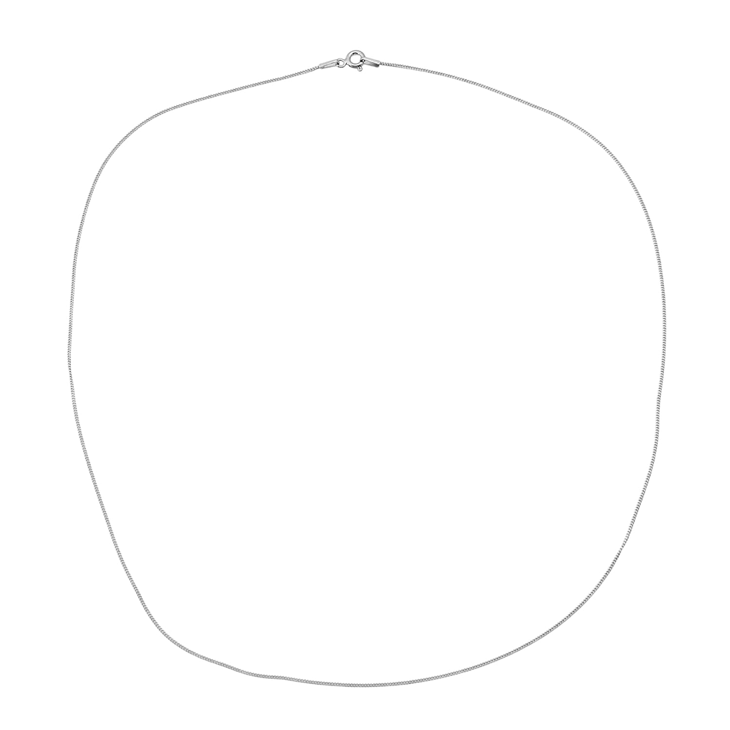 Close Out Deal - Rhodium Overlay Sterling Silver 0.5MM Curb Chain (Size - 20) 8507347 4