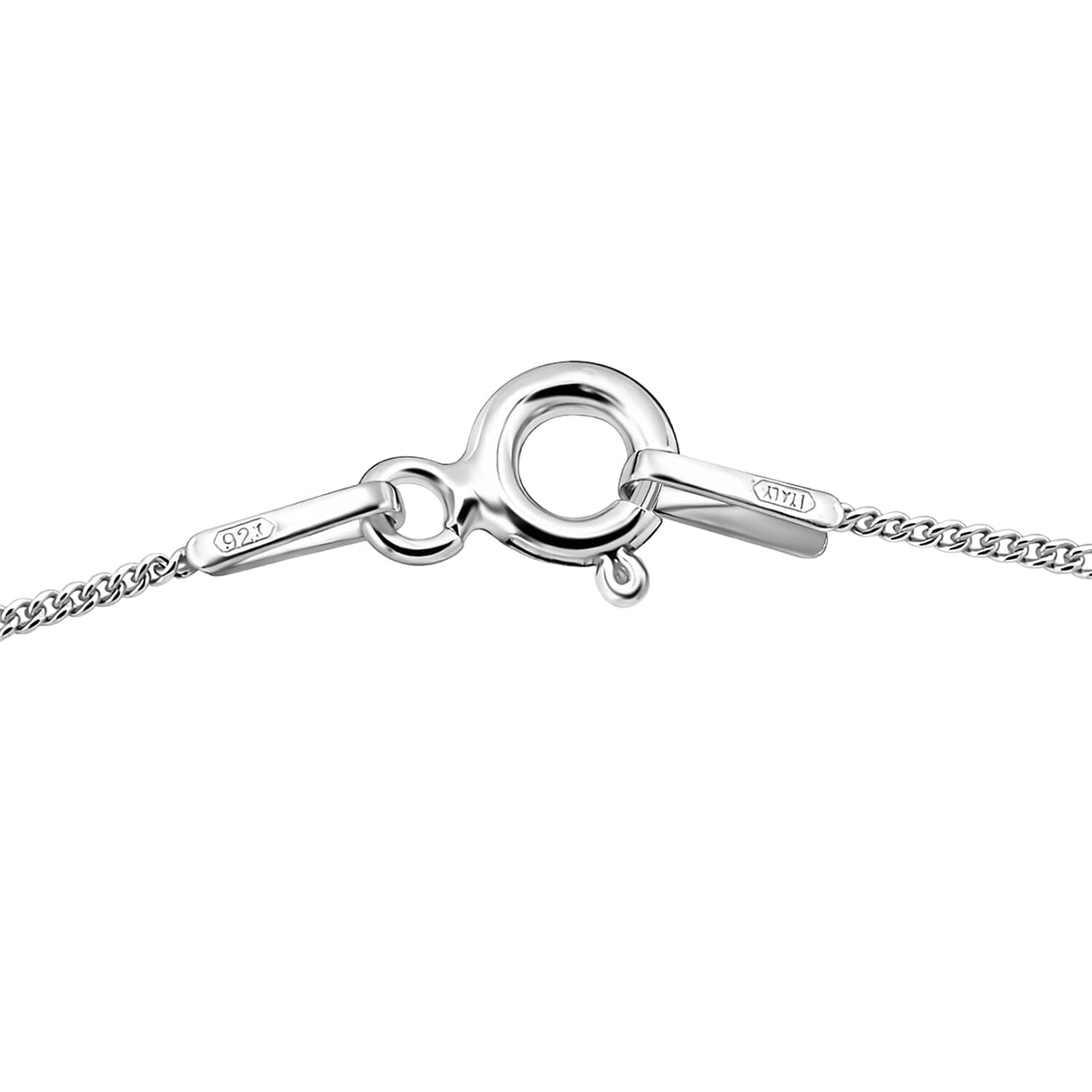 Close Out Deal - Rhodium Overlay Sterling Silver 0.5MM Curb Chain (Size - 20) 8507347 5