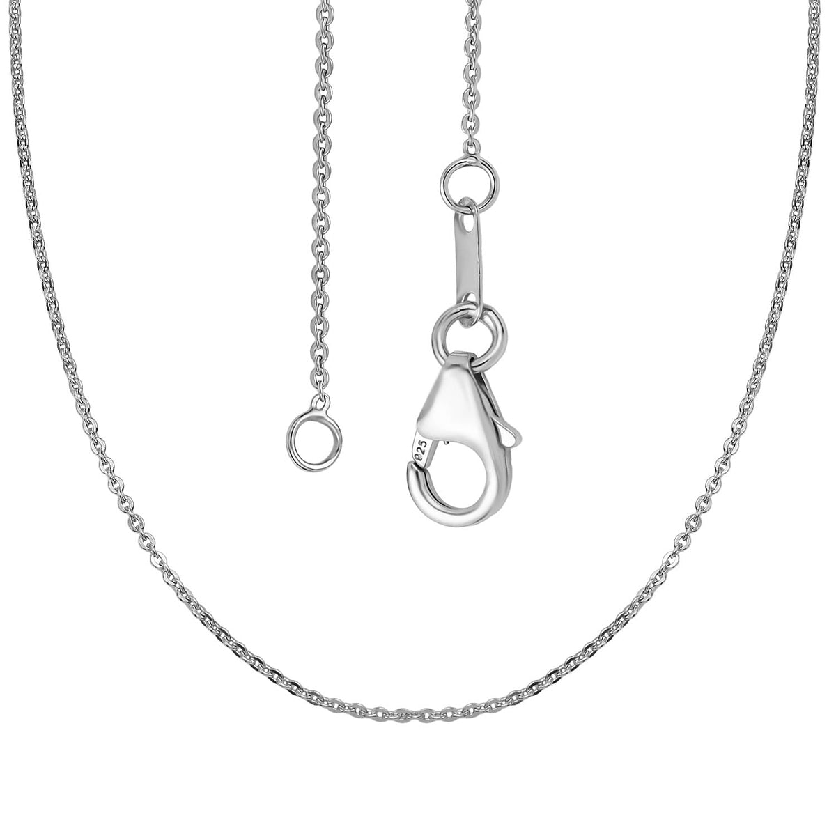 Rhodium Overlay Sterling Silver Chain with Lobster Clasp (Size - 18) V32701446 3