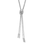 Rhodium Overlay Sterling Silver Criss & Rings Chain (Size 17)