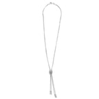 Rhodium Overlay Sterling Silver Criss & Rings Chain (Size 17)