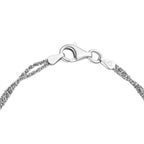 Rhodium Overlay Sterling Silver Criss & Rings Chain (Size 17)
