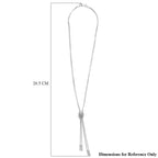Rhodium Overlay Sterling Silver Criss & Rings Chain (Size 17)