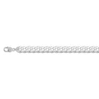 Closeout - Rhodium Overlay Sterling Silver Curb Bracelet (Size - 7.5), Silver Wt. 30.02 Gms