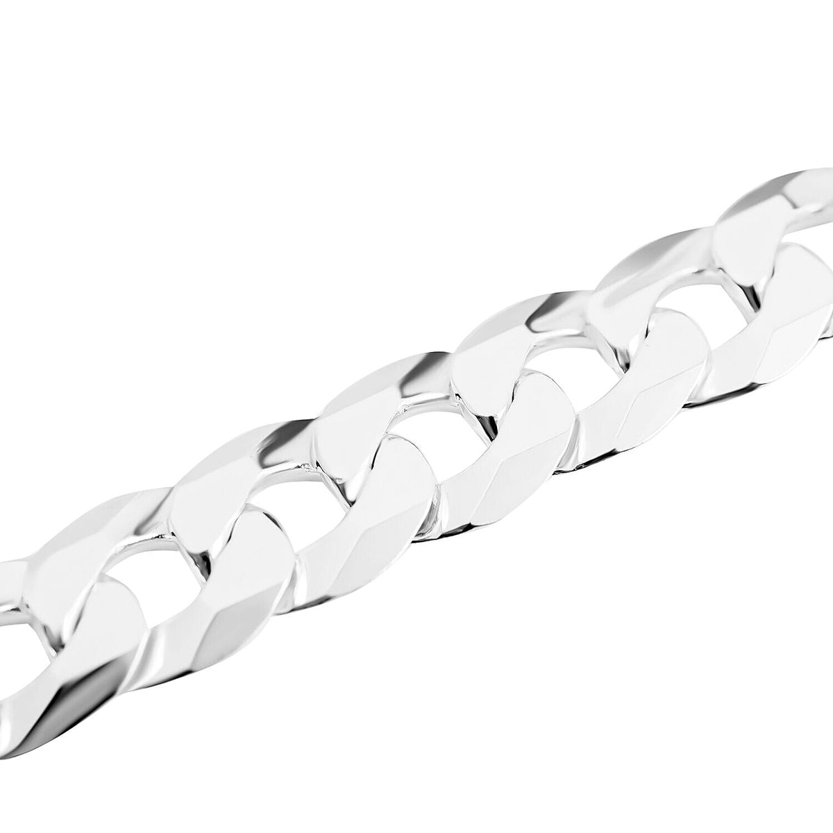 Closeout - Rhodium Overlay Sterling Silver Curb Bracelet (Size - 7.5), Silver Wt. 30.02 Gms 7379003 1