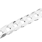 Closeout - Rhodium Overlay Sterling Silver Curb Bracelet (Size - 7.5), Silver Wt. 30.02 Gms