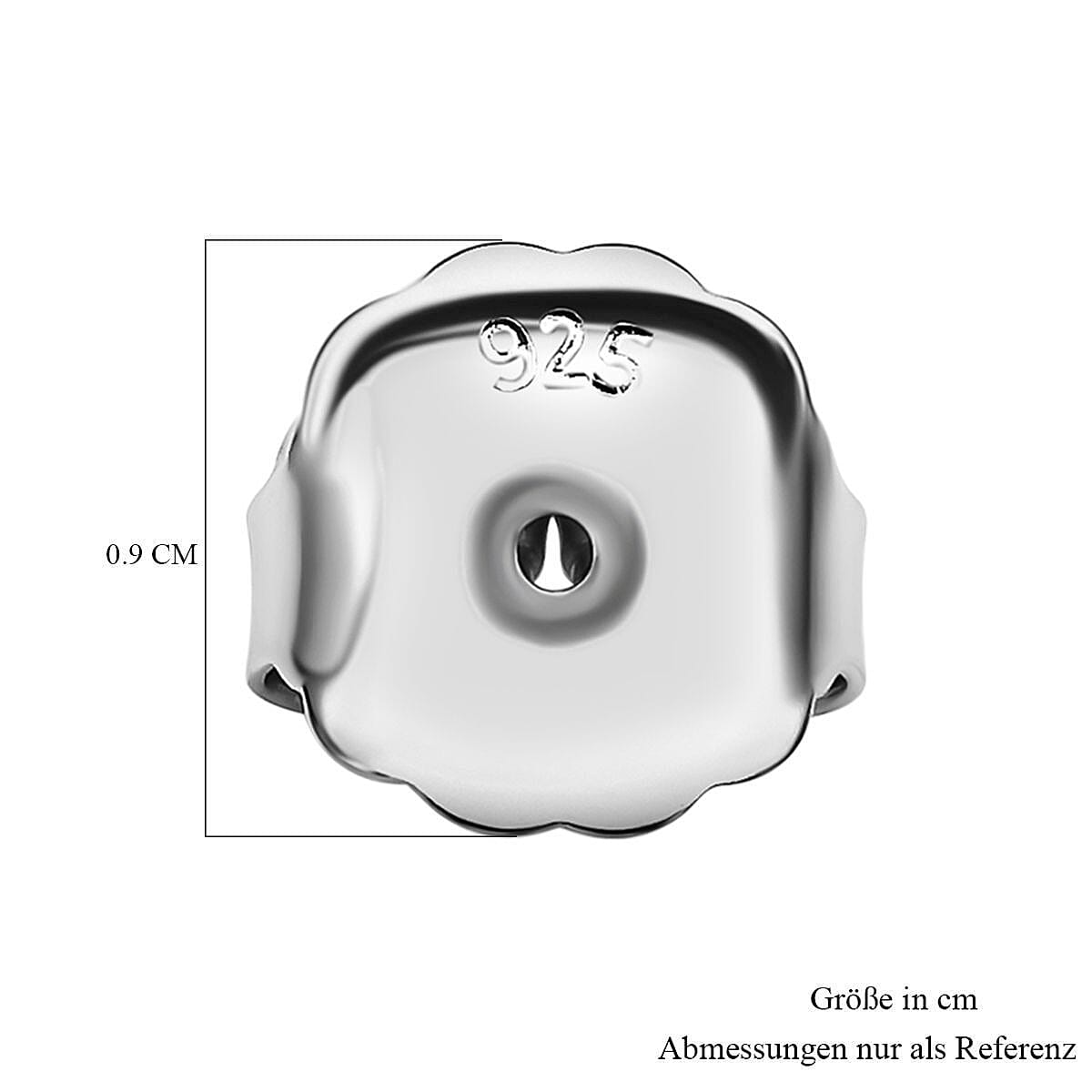 Sterling Silver Oversized Earring Backs in Rhodium Overlay V32646050 3
