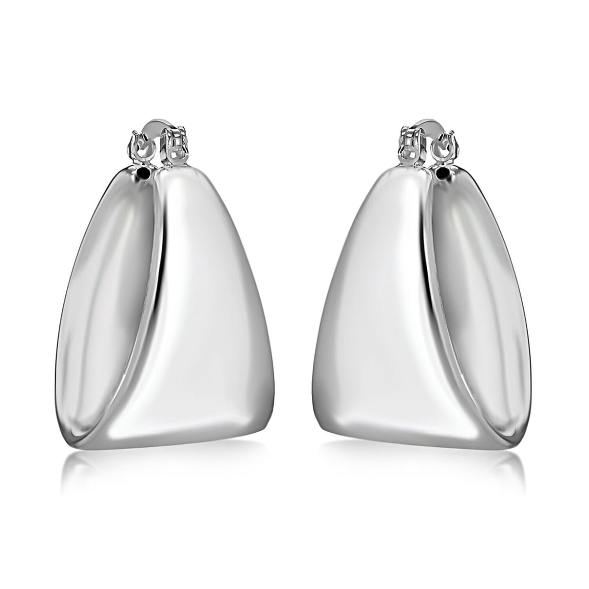 Sterling Silver Rhodium Plated Graduated Electroform Creole Earrings 7315431 0