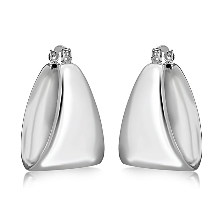 Sterling Silver Rhodium Plated Graduated Electroform Creole Earrings 7315431 1