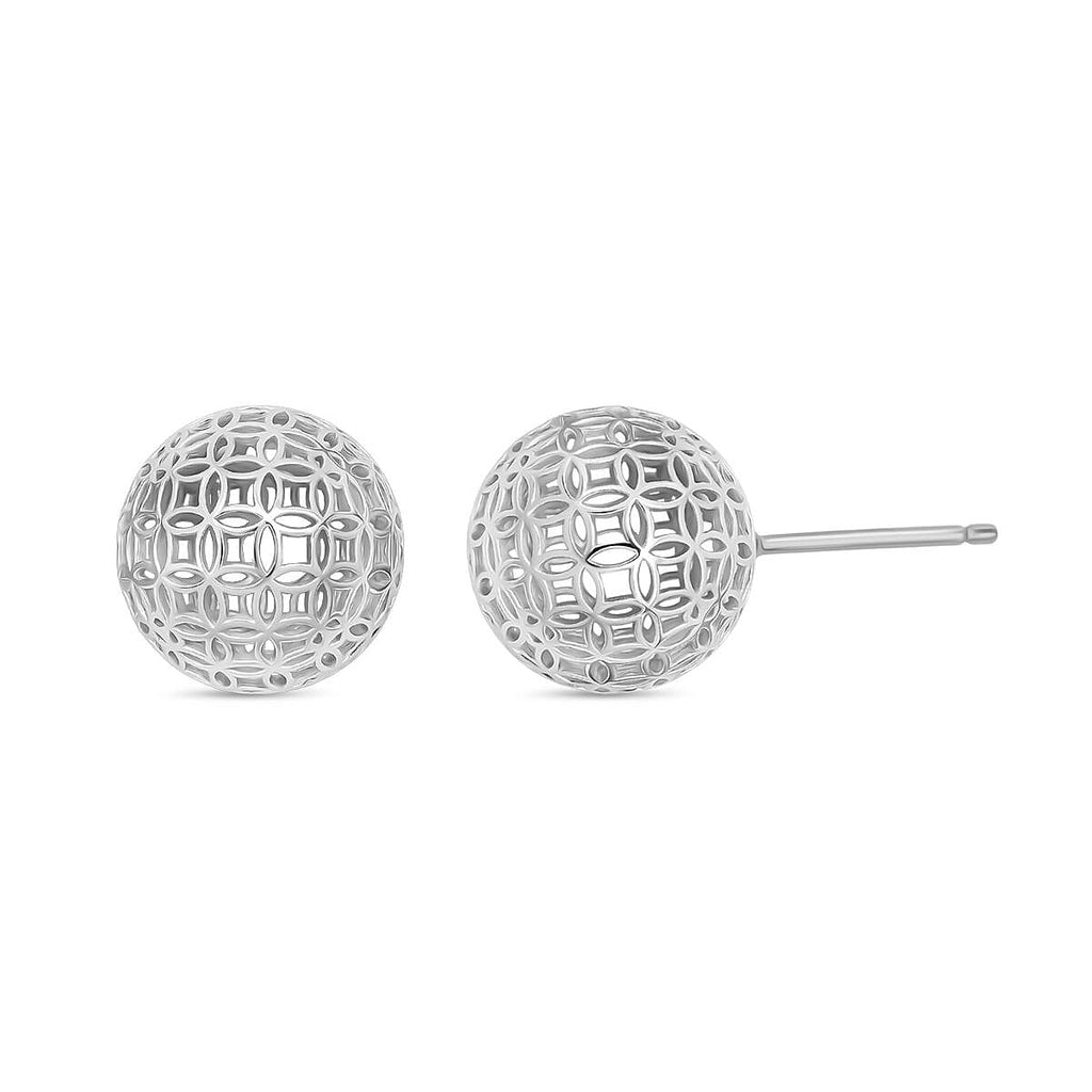 Rhodium Overlay Sterling Silver Earring with Ball Push Back, Silver Wt. 5.48 Gms.