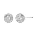 Rhodium Overlay Sterling Silver Earring with Ball Push Back, Silver Wt. 5.48 Gms.