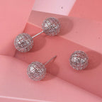 Rhodium Overlay Sterling Silver Earring with Ball Push Back, Silver Wt. 5.48 Gms.