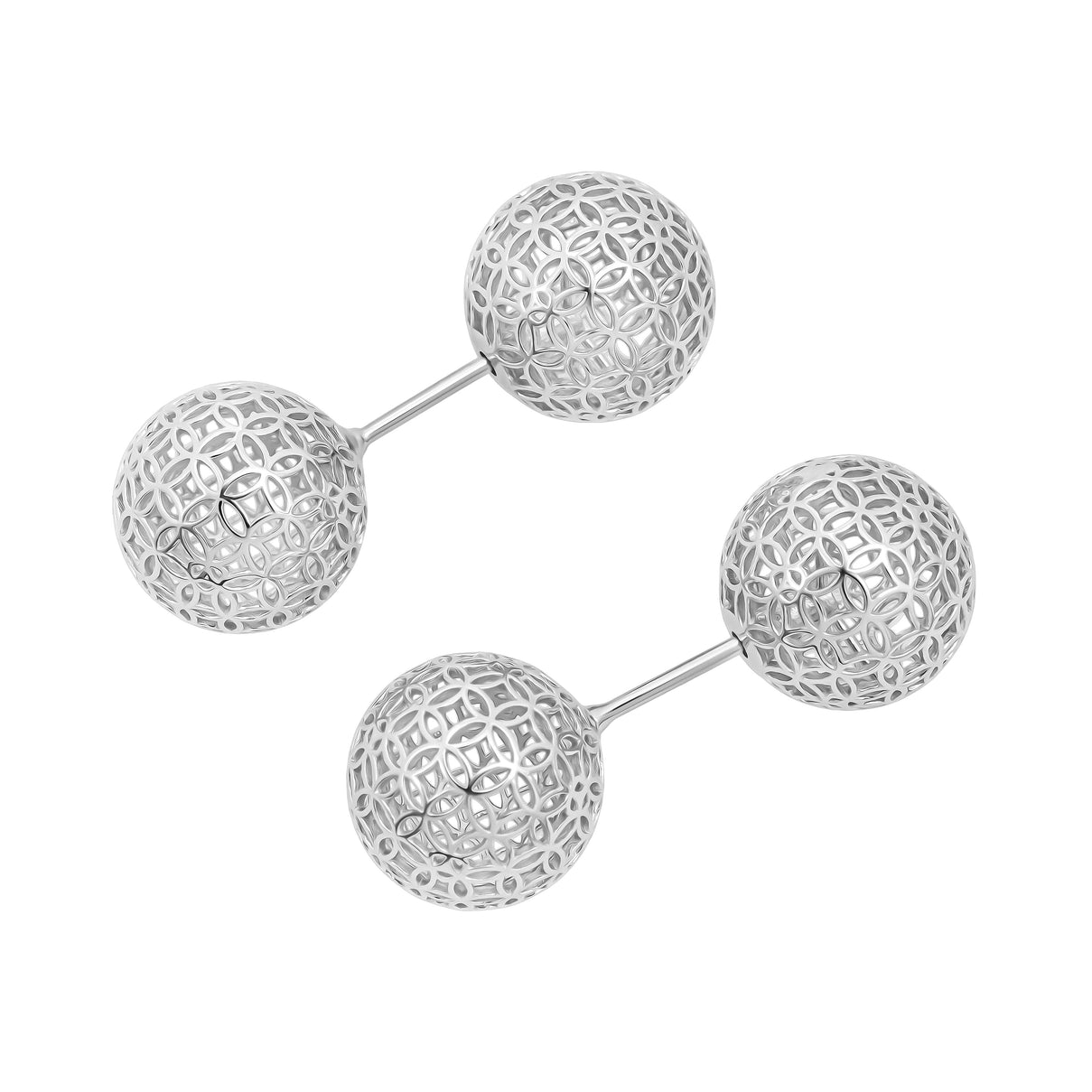 Treasure of Siam - Rhodium Overlay Sterling Silver Earring with Ball Push Back 8239573 3