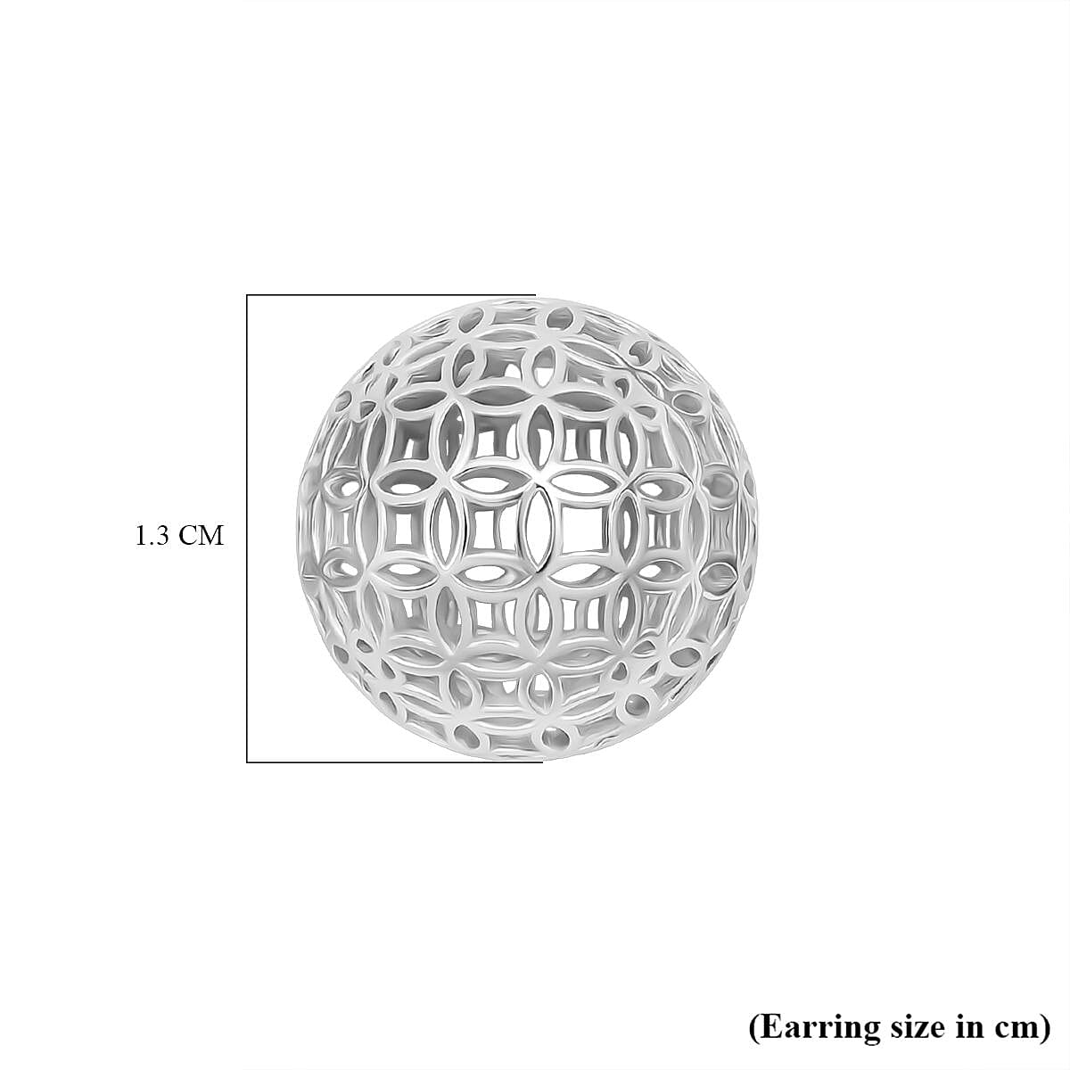 Treasure of Siam - Rhodium Overlay Sterling Silver Earring with Ball Push Back 8239573 5