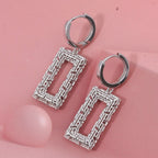Rhodium Overlay Sterling Silver Earring with Hoop, Silver Wt. 6.42 Gms.