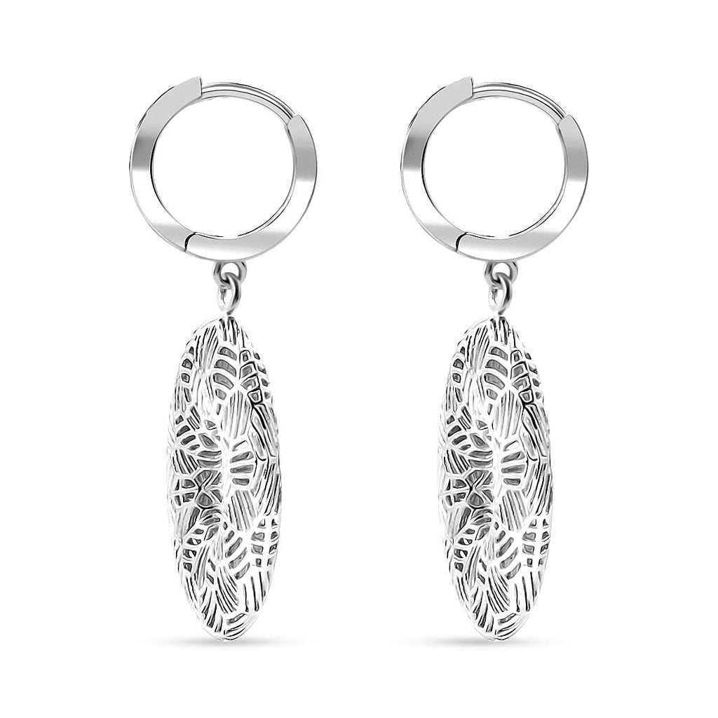 Rhodium Overlay Sterling Silver Earring with Hoop, Silver Wt. 6.49 Gms.