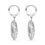 Rhodium Overlay Sterling Silver Earring with Hoop, Silver Wt. 6.49 Gms.