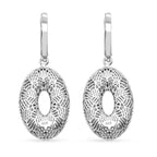 Rhodium Overlay Sterling Silver Earring with Hoop, Silver Wt. 6.49 Gms.
