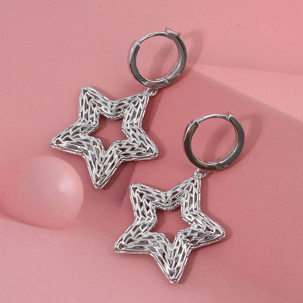 Rhodium Overlay Sterling Silver Earring with Hoop, Silver Wt. 6.90 Gms. 8239649 1
