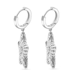 Rhodium Overlay Sterling Silver Earring with Hoop, Silver Wt. 6.90 Gms.