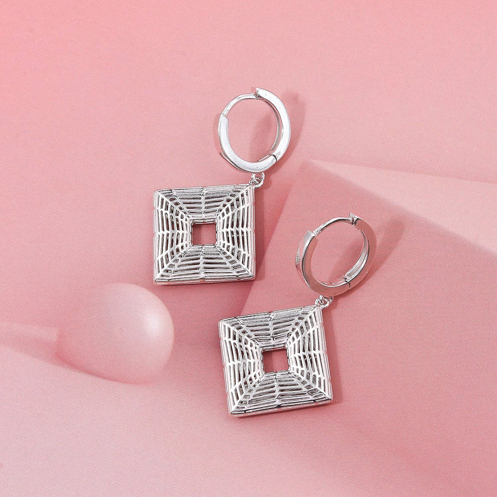 Rhodium Overlay Sterling Silver Earring with Hoop, Silver Wt. 7.06 Gms.