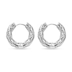 Rhodium Overlay Sterling Silver Earring with Hoop, Silver Wt. 8.22 Gms.
