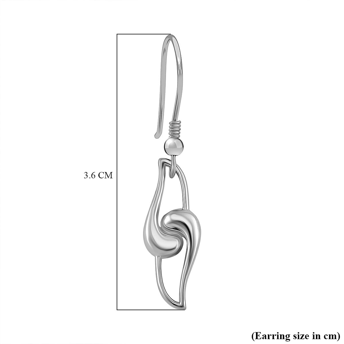 LucyQ - Entwine Drop Collection - Knot Drop Earring with Lever Back in Rhodium Overlay Sterling Silver 8044388 5