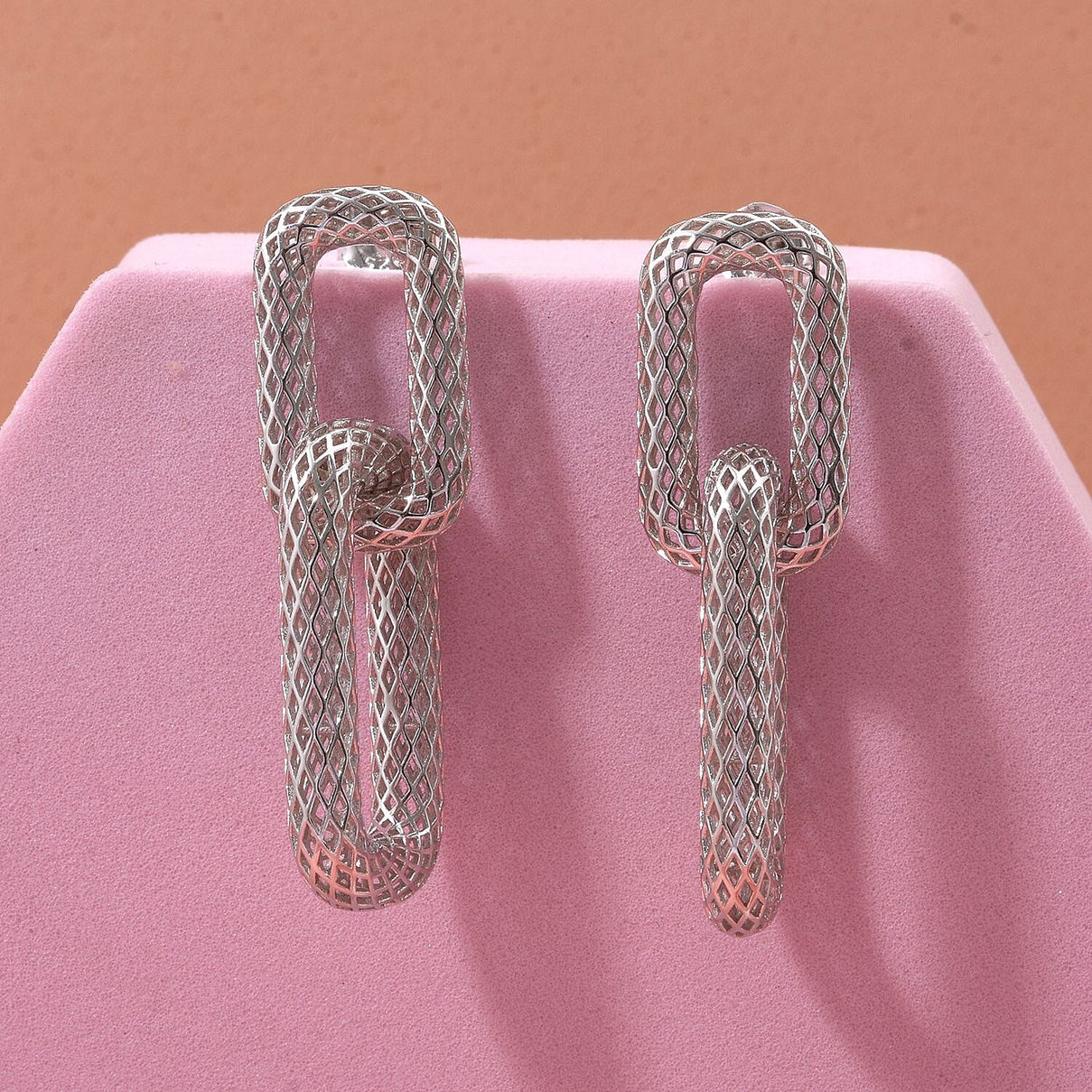 Rhodium Overlay Sterling Silver Earring with Push Back, Silver Wt. 5.33 Gms. 8239567 1