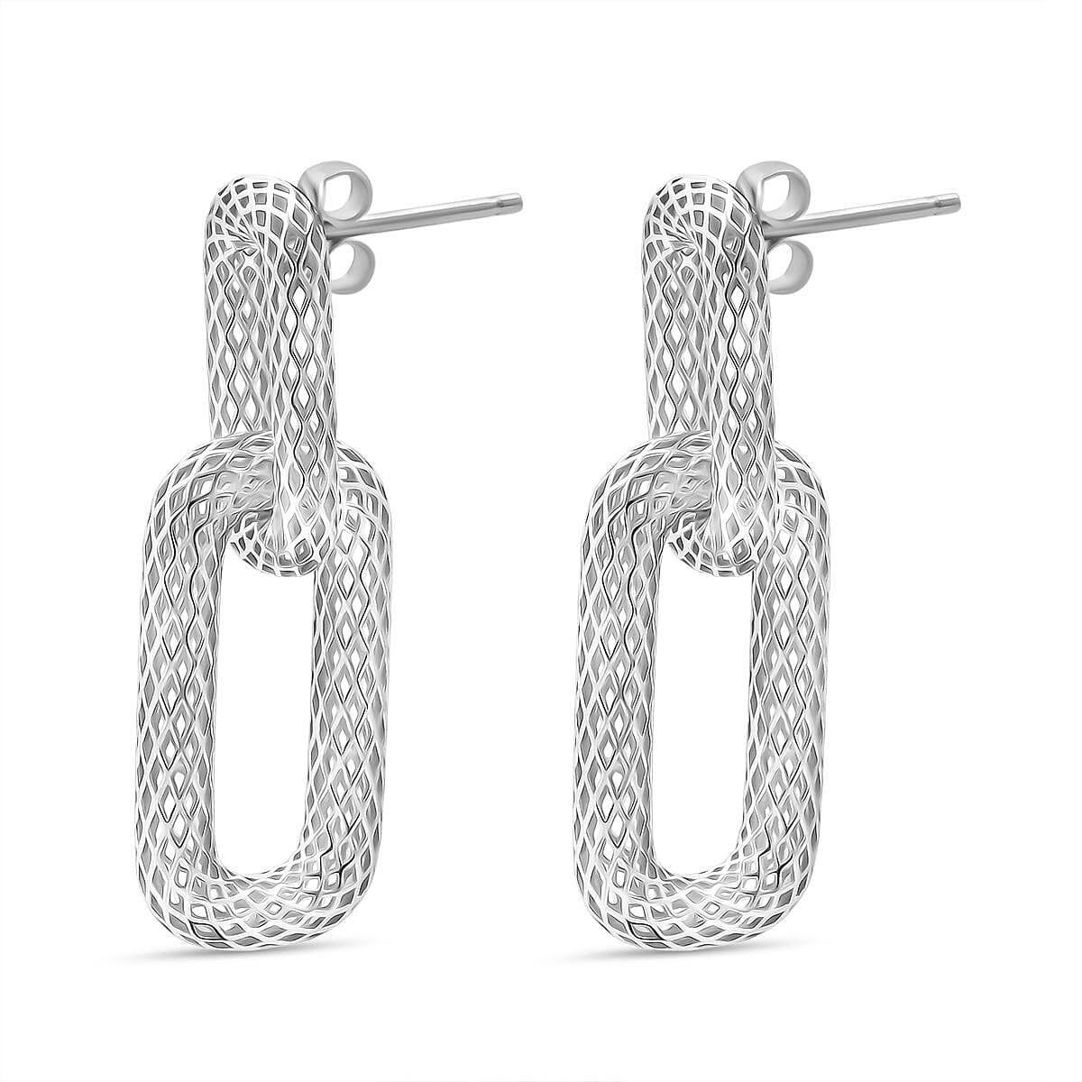 Rhodium Overlay Sterling Silver Earring with Push Back, Silver Wt. 5.33 Gms. 8239567 3