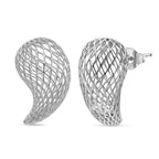 Rhodium Overlay Sterling Silver Earring with Push Back, Silver Wt. 5.55 Gms.