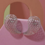Rhodium Overlay Sterling Silver Earring with Push Back, Silver Wt. 5.55 Gms.