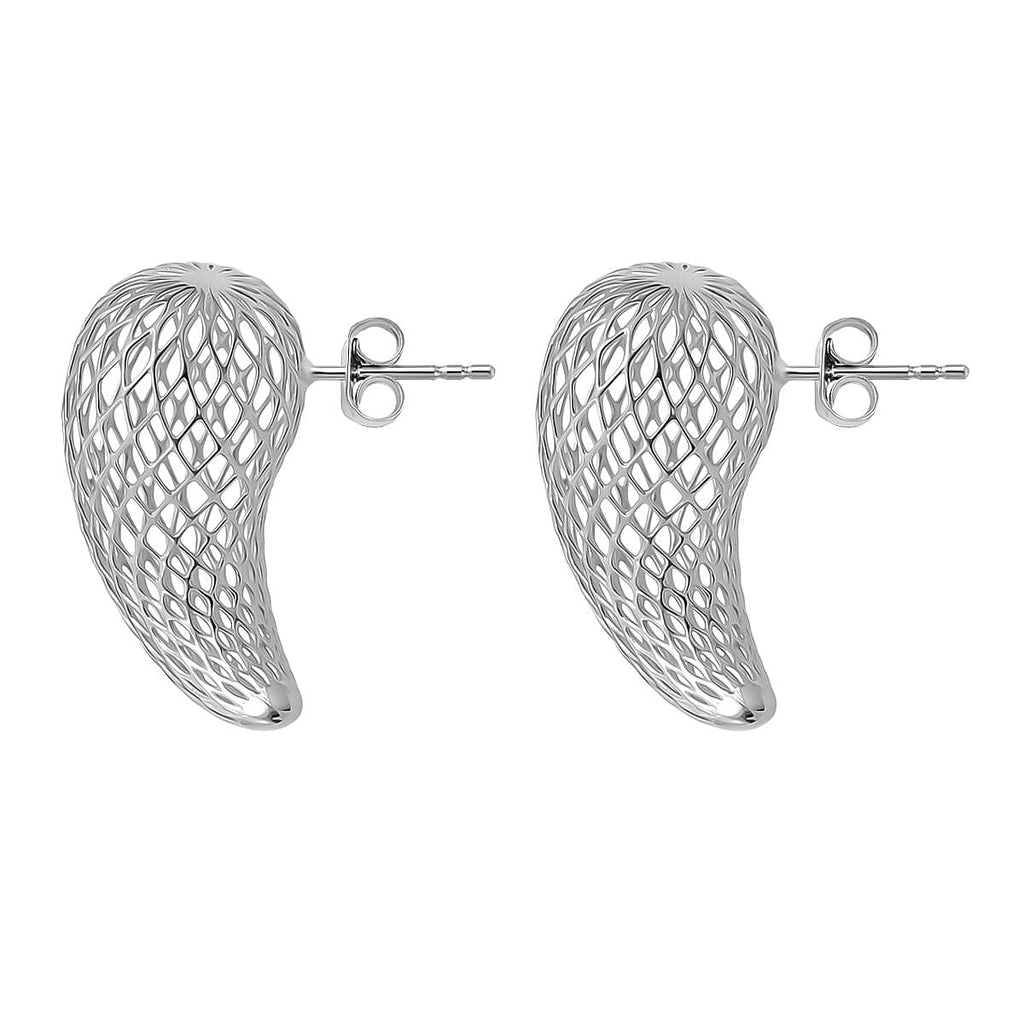 Rhodium Overlay Sterling Silver Earring with Push Back, Silver Wt. 5.55 Gms.